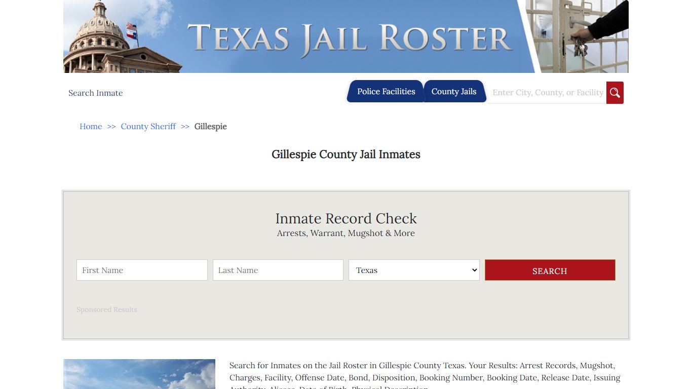 Gillespie County Jail Inmates - Jail Roster Search