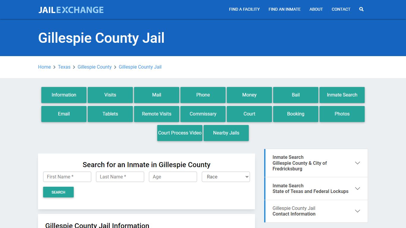 Gillespie County Jail Roster Lookup, TX, Inmate Search